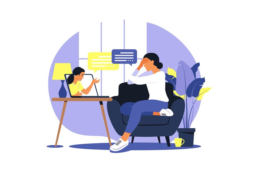 online-therapy-counseling-stress-depression-young-woman-psychotherapist-supports-female-with-psychological-problems-illustration_186332-544